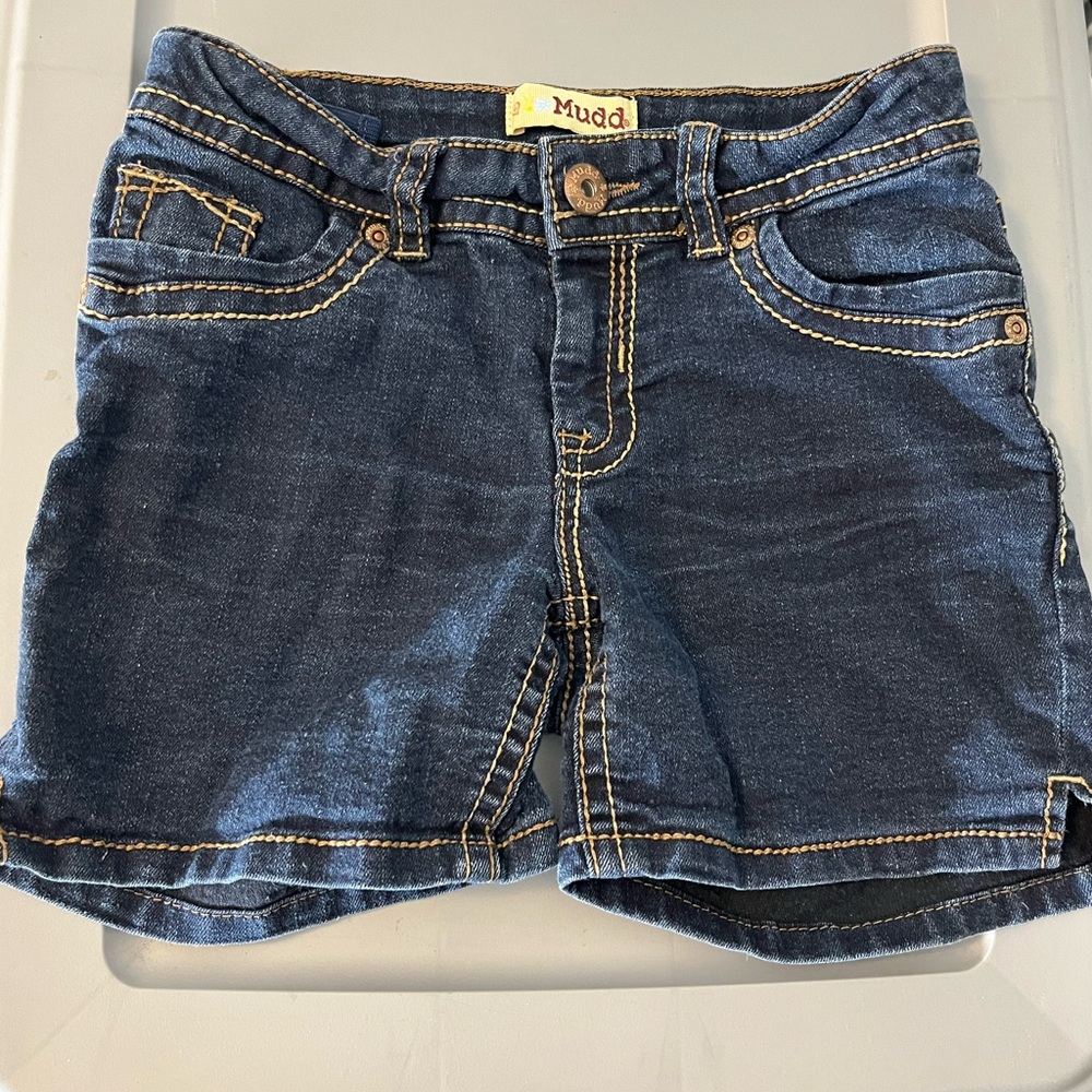 Mudd Blue Denim Shorts with Distressed Detailing